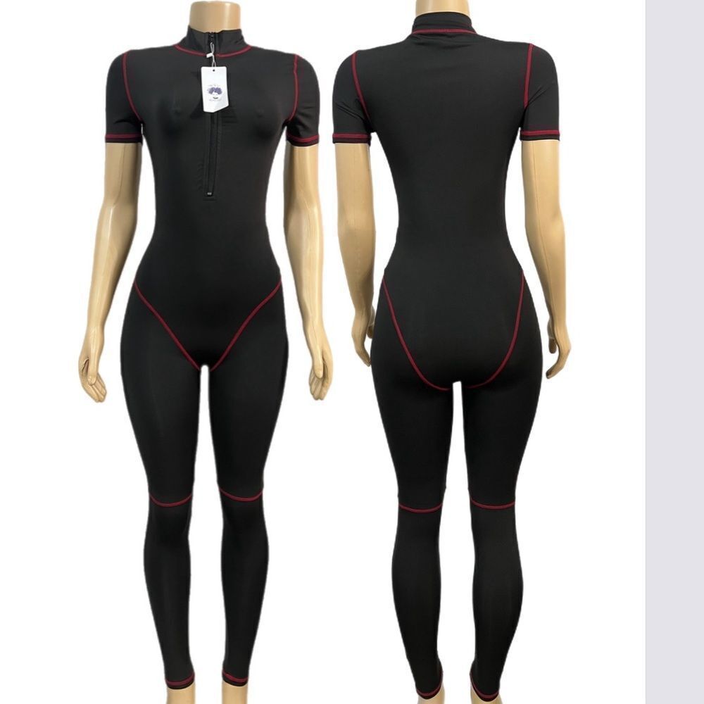 Do my self Enjoy Quality Life Womens Sports Fitness Jumpsuit black Medium NWT